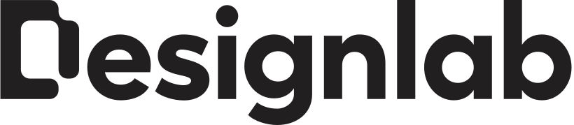 Designlab logo with a modern design. Designlab is a platform that offers online courses and resources for UX design and related fields. The background is plain white, creating a clean and focused learning environment.